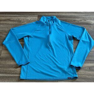 PATAGONIA CAPILENE MIDWEIGHT ZIP NECK LONG SLEEVE SPORT TOP BLUE MENS SMALL